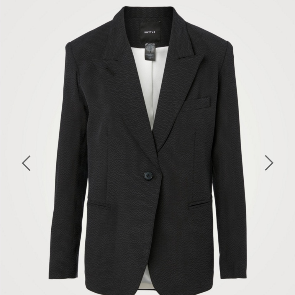 Smythe Black Tailored Blazer with Notched Lapel